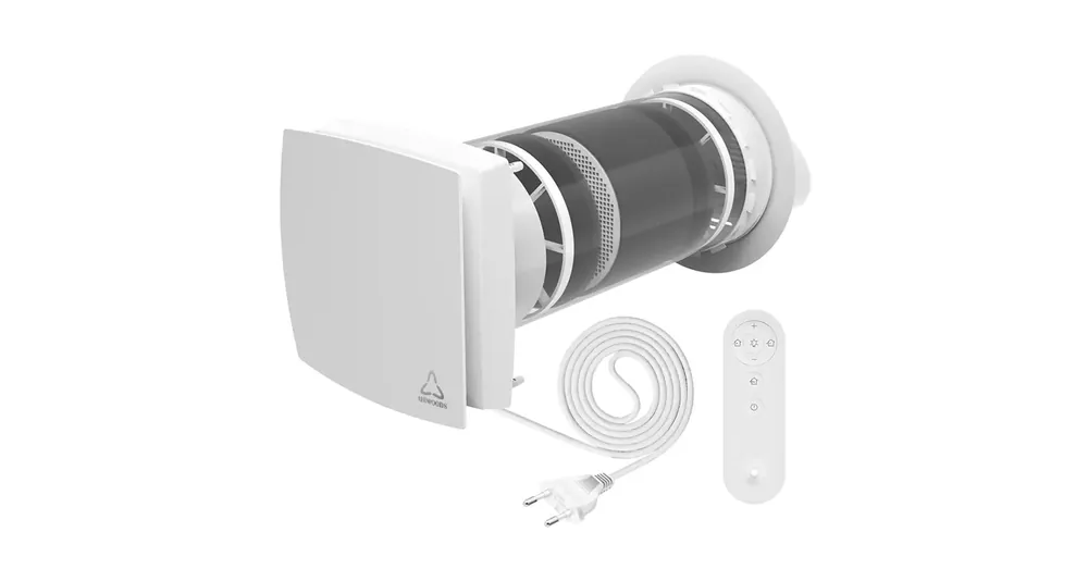 Gyors szállítás HOLTOP/AIRWOODS AV-TTW6-W egyhelyiséges hővisszanyerős szellőztető automata zsaluval, WiFi csatlakozással