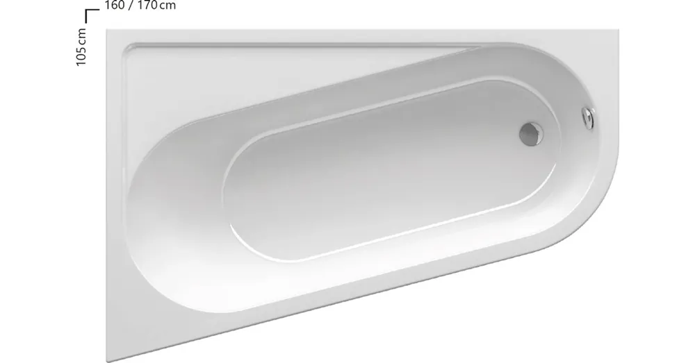 Kedvezményes ár Ravak Chrome 160x105 aszimmetrikus fürdőkád balos CA51000000