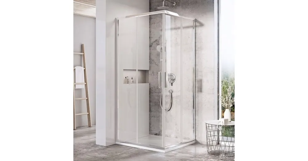 Expressz szállítás Ravak Blix Slim BLSRV2 zuhanykabin 80x80 cm fényes krómhatásü kerettel, átlátszó edzett biztonsági üveggel X1LM40C00Z1