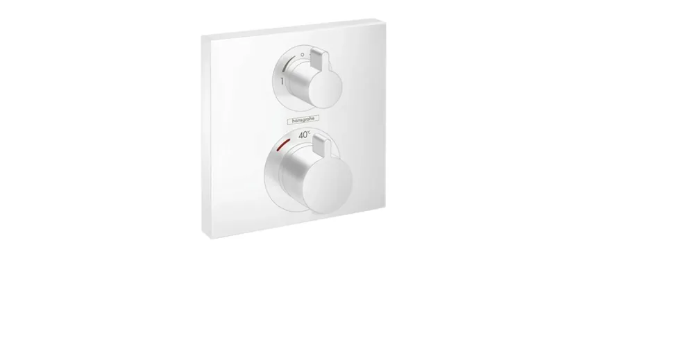 Hansgrohe Ecostat Square Termosztát falsík alatti szereléshez, 2 fogyasztóhoz, matt fehér 15714700 Prémium