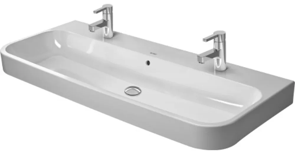 Szezonális akció Duravit Happy D.2 120x50,5 cm bútorral aláépíthető mosdó két csaplyukkal csiszolt 2318120026