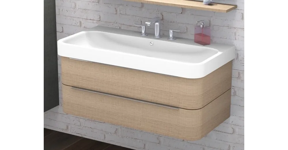 Szuper ajánlat Duravit Happy D.2 100x50,5 cm bútorral aláépíthető mosdó három csaplyukkal 2318100030