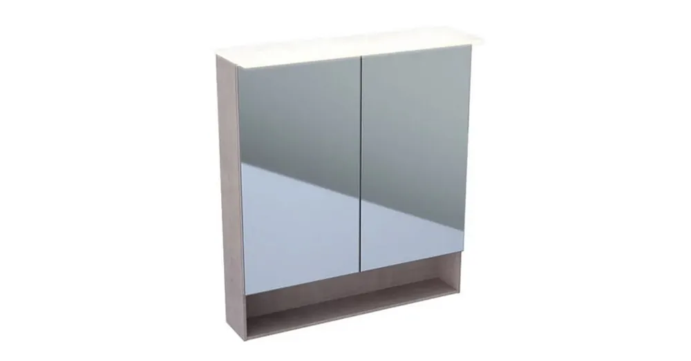 Árengedmény Geberit Acanto tükrös szekrény világítással, két ajtóval 75x83 cm 500.645.00.2