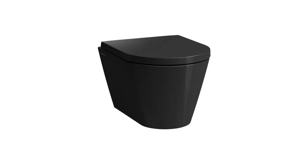 LAUFEN KARTELL BY LAUFEN Fali „compact” WC, mélyöblítésű, perem nélküli, Fényes fekete H8203330200001 Kihagyhatatlan ajánlat