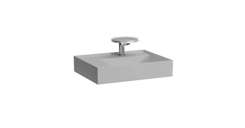 LAUFEN KARTELL BY LAUFEN Mosdó, polcfelület bal oldalon, speciálisan fedett lefolyóval túlfolyónyílás nélkül, egy csaplyukkal , Matt szürke H8103357591111 Expressz kézbesítés
