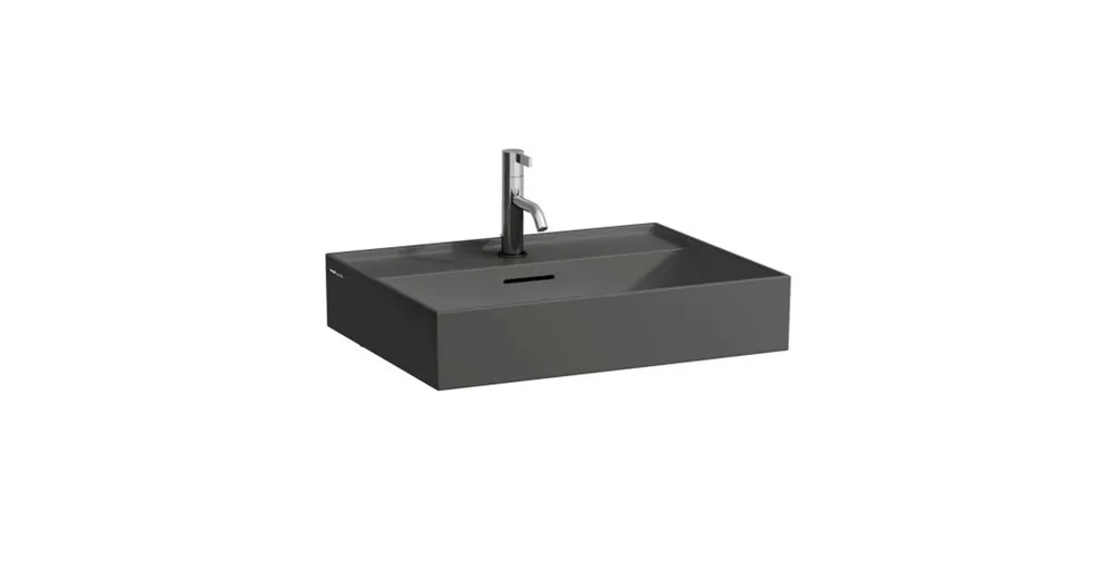 Újdonság LAUFEN KARTELL BY LAUFEN Mosdó, alsó felülete csiszolt egy csaplyuk, középen , Graphite matt H8163337581041