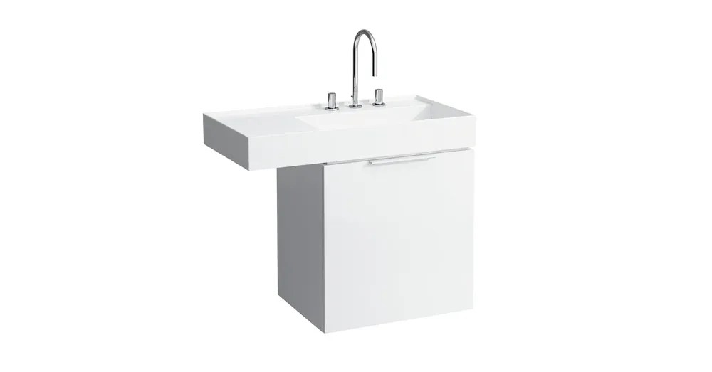 LAUFEN KARTELL BY LAUFEN Mosdó, polcfelület bal oldalon, speciálisan fedett lefolyóval túlfolyónyílás nélkül, egy csaplyukkal , Fehér H8103390001111 Azonnal elérhető