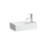 Azonnal elérhető LAUFEN KARTELL BY LAUFEN Kézmosó, jobb oldali armatúrapaddal túlfolyónyílás nélkül, egy csaplyukkal , Fehér LCC bevonattal H8153344001111