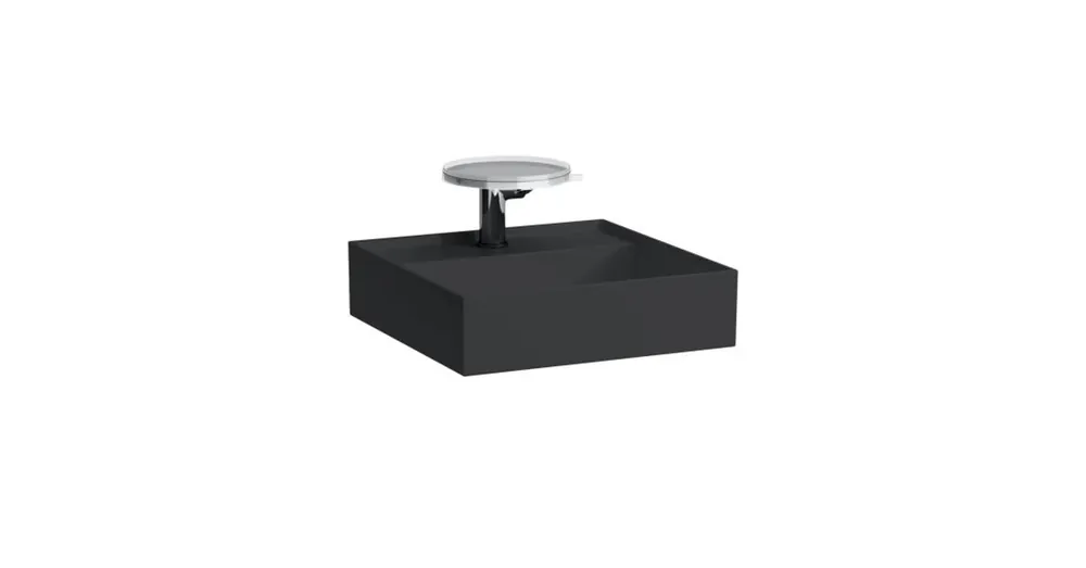 LAUFEN KARTELL BY LAUFEN Kézmosó, speciális rejtett lefolyóval túlfolyónyílás nélkül, egy csaplyukkal , Fekete matt H8153317161111 Vásárlói kedvenc