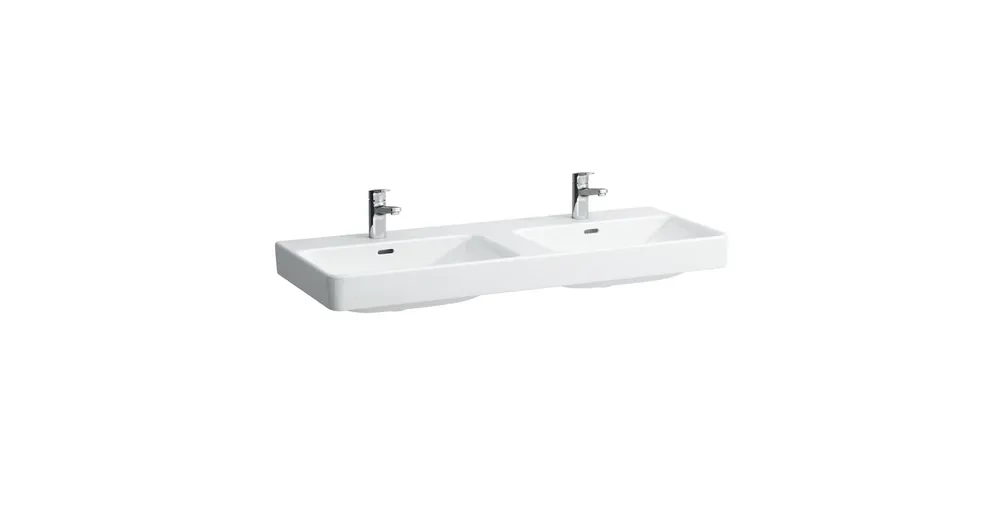 LAUFEN PRO S Ráépíthető dupla mosdó csaplyukkal , Fehér LCC bevonattal H8149664001081 Gyors szállítás