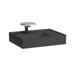 Ajánlat LAUFEN KARTELL BY LAUFEN Mosdó, polcfelület jobb oldalon, speciálisan fedett lefolyóval túlfolyónyílás nélkül, csaplyuk nélkül , Fekete matt H8103347161121