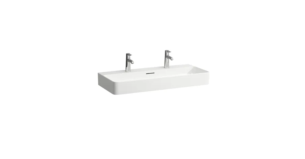 LAUFEN VAL Mosdótál, alsó felülete csiszolt két csaplyuk , Matt fehér H8162877571071 Gyors kiszállítás