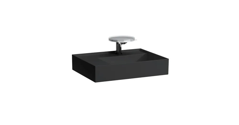 LAUFEN KARTELL BY LAUFEN Mosdó, polcfelület bal oldalon, speciálisan fedett lefolyóval három csaplyukkal, túlfolyónyílás nélkül , Fekete matt H8103357161581 Alacsony ár