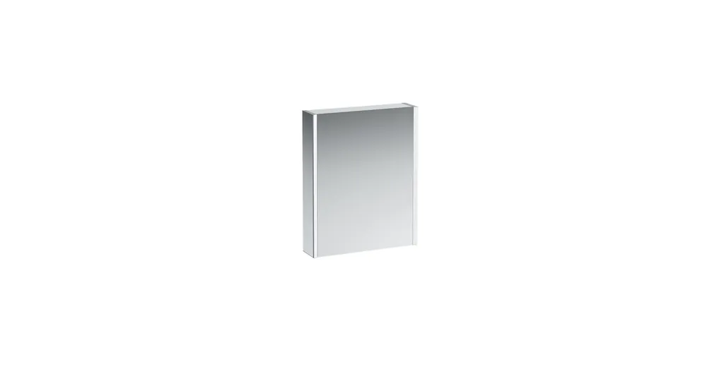 Biztonságos fizetés LAUFEN FRAME 25 Tükrös szekrény, alumínium, 1 dupla tükrös ajtó, 2 LED világító elemmel H4084229001441