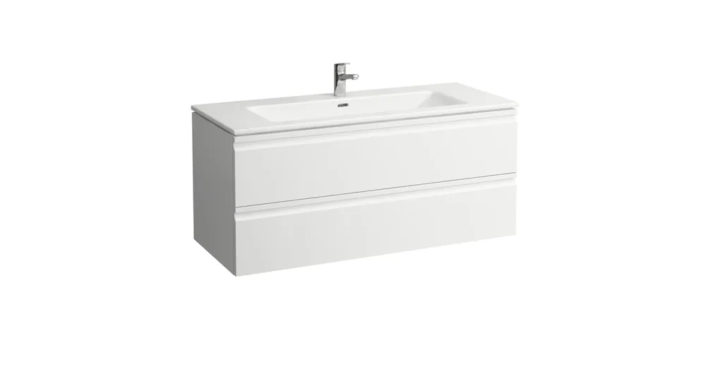 LAUFEN PRO S Mosdó és alsószekrény kombináció, két fiókkal és a 861967 helytakarékos szifonnal, Fehér 120X54.5X45 - H8619674631041 Ne maradj le