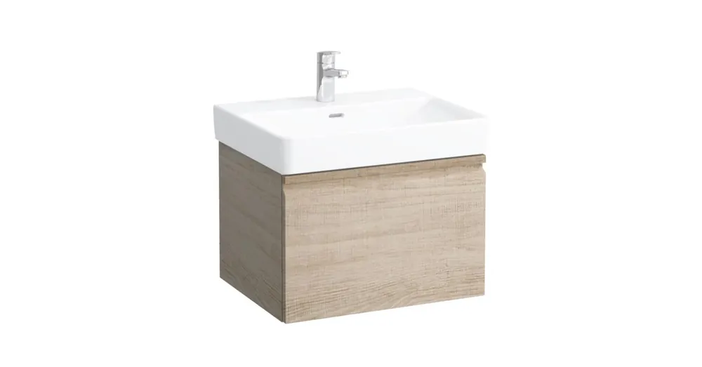 Utolsó esély LAUFEN PRO S Alsószekrény és finoman záródó mechanizmussal, 810963 tip. mosdóhoz, 1 fiókkal, Fényes tölgy 57X39X45 - H4833710964791