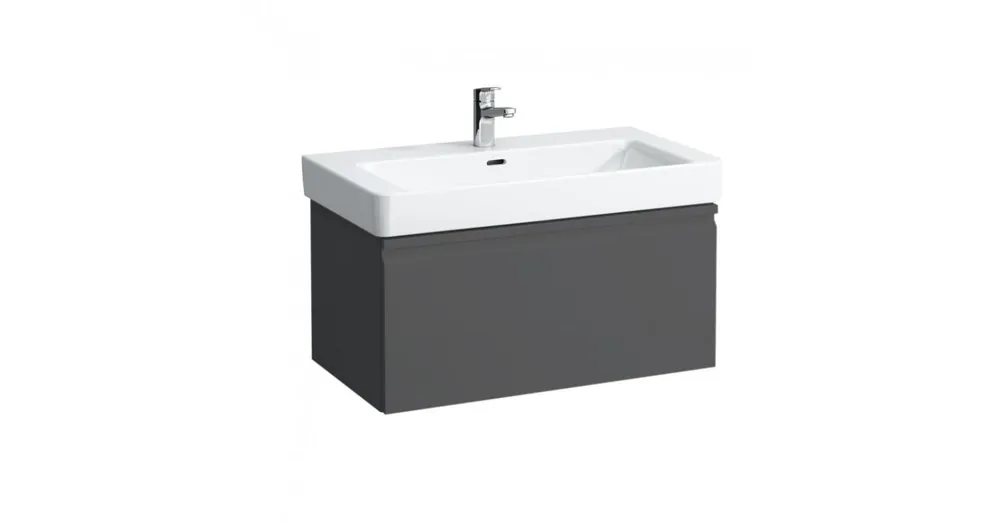 LAUFEN PRO S Alsószekrény és finoman záródó mechanizmussal, 813965 tip. mosdóhoz, 1 fiókkal, Grafit 81X39X45 - H4835010964801 Expressz szállítás