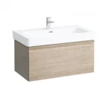 Végkiárusítás LAUFEN PRO S Alsószekrény és finoman záródó mechanizmussal, 813965 tip. mosdóhoz, 1 fiókkal és belső fiókkal, Fényes tölgy 81X39X45 - H4835020964791