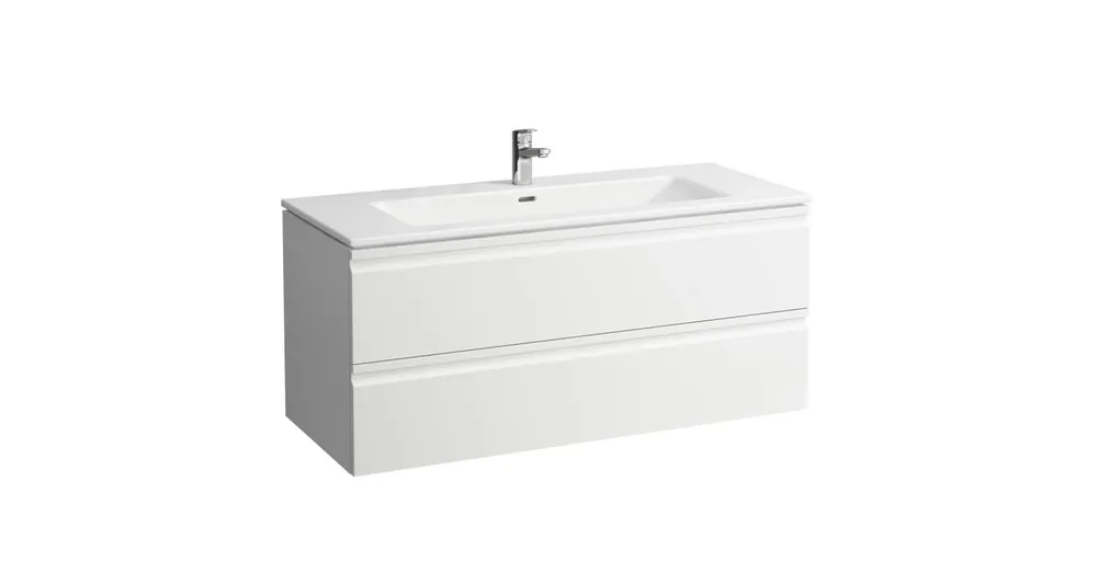 LAUFEN PRO S Mosdó és alsószekrény kombináció, fiókkal és belső fiókkal, Fehér 120X46X50 - H8609684631071 Szuper akció