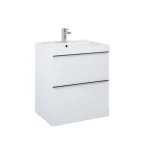 AREZZO design Monterey 60cm-es alsószekrény 2 fiókkal Matt Fehér színben, szifonkivágással AR-167592 Végkiárusítás
