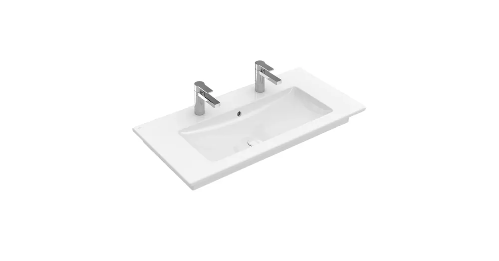 Rendeld meg most Villeroy & Boch Venticello 100 x 50 cm-es beépíthető mosdó 2 csaplyukkal Stone White CeramicPlus felülettel - 4104AKRW