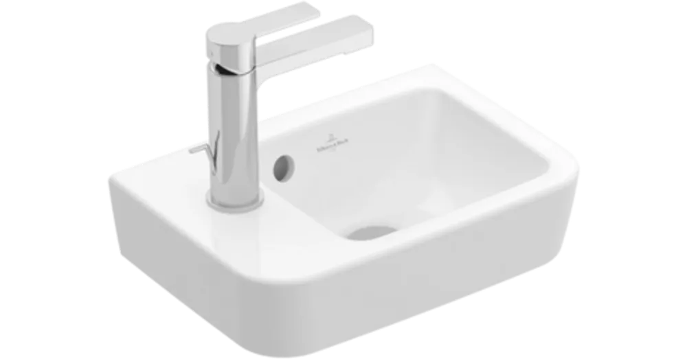 Legkelendőbb Villeroy & Boch O.Novo 36 x 25 cm-es kézmosó csaplyuk a bal oldalon - 43423601