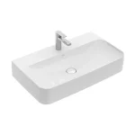 Villeroy & Boch Finion 80 x 47 cm-es mosdó 1 csaplyukkal Stone White CeramicPlus felülettel túlfolyó nélkül - 41688LRW Vásárlói kedvenc