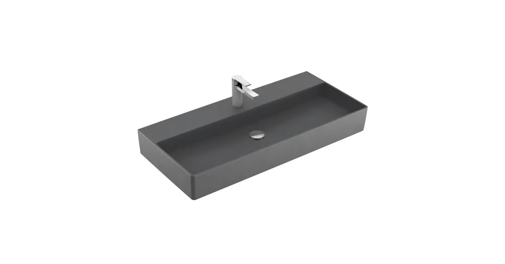 Villeroy & Boch Memento 2.0 100 x 47 cm-es mosdó 1 csaplyukkal Graphite CeramicPlus felülettel túlfolyó nélkül - 4A22A2I4 Bestseller