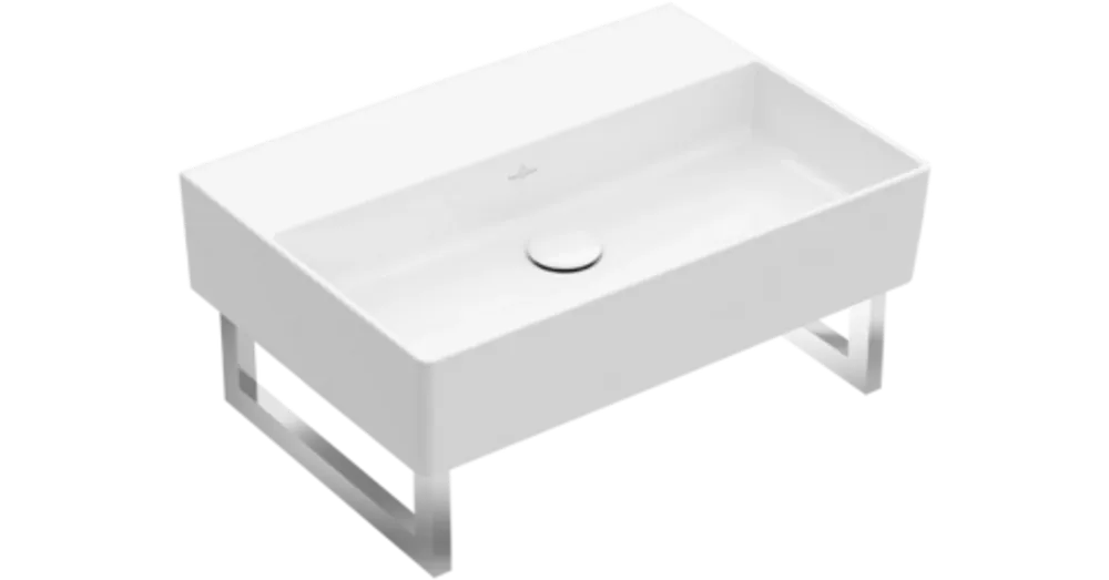 Bestseller Villeroy & Boch Memento 2.0 50 x 42 cm-es mosdó csaplyuk és túlfolyó nélkül CeramicPlus felülettel - 4A2253R1