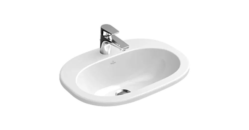 Villeroy & Boch O.Novo 56 x 40,5 cm-es beépíthető mosdó 1 csaplyukkal CeramicPlus felülettel túlfolyó nélkül - 416157R1 Azonnal elérhető