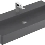 Szezonális akció Villeroy & Boch Memento 2.0 100 x 47 cm-es mosdó 1 csaplyukkal Graphite CeramicPlus felülettel túlfolyó nélkül - 4A221HI4