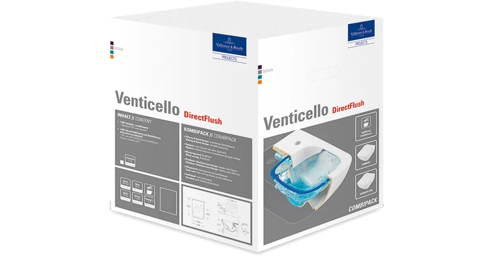 Villeroy & Boch Venticello perem nélküli mélyöblítésű fali wc kombipack CeramicPlus felülettel - 4611RSR1 Olcsó