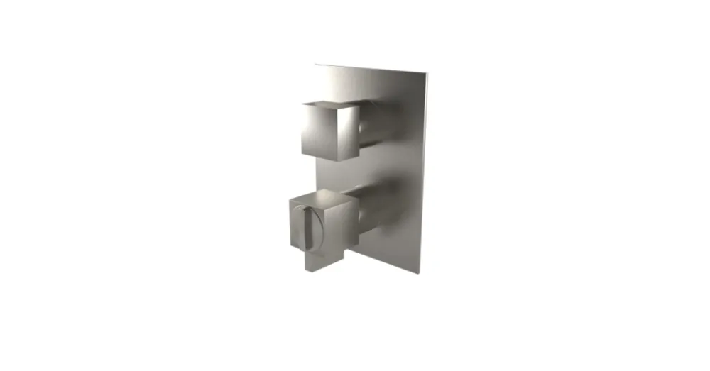 Árengedmény Bugnatese Tetris fal alatti termosztátos 4 állású zuhanycsaptelep, szálcsiszolt nikkel, 9154NS