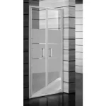 JIKA LYRA PLUS Kettős zuhanyajtó, 90 cm, csíkos üveg, fehér fogantyúval H2563820006651 Exkluzív ajánlat