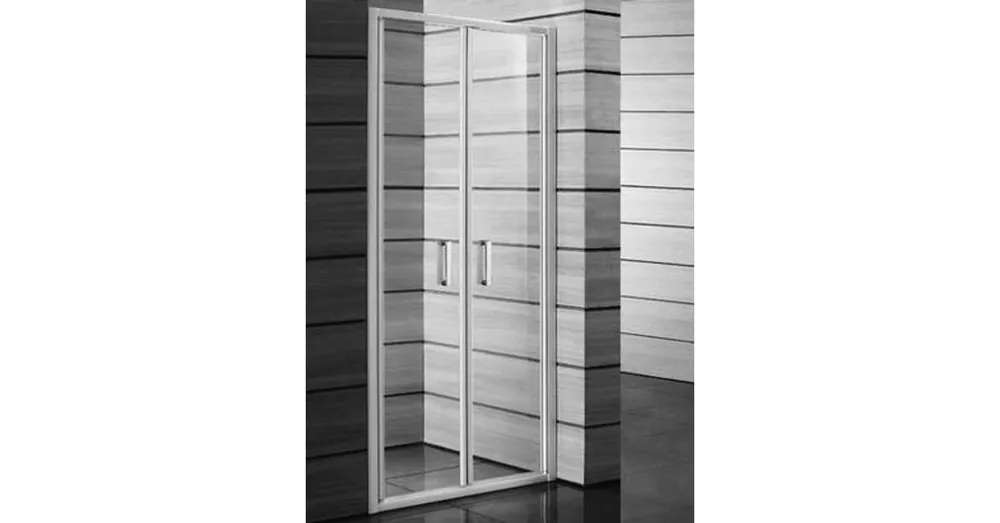 JIKA LYRA PLUS Kettős zuhanyajtó, 90 cm, átlátszó üveg fehér fogantyúval H2563820006681 Expressz szállítás