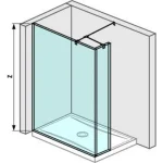 JIKA Walk-In PURE 130 zuhanyfal, oldalfalhoz rögzített, rövid üvegfallal, sarok profillal H2674270026681 Vásárlói kedvenc