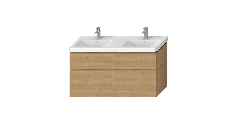 Legkelendőbb JIKA Cubito Pure alsószekrény a 130 cm-es mosdóhoz, tölgy H40J4274025191