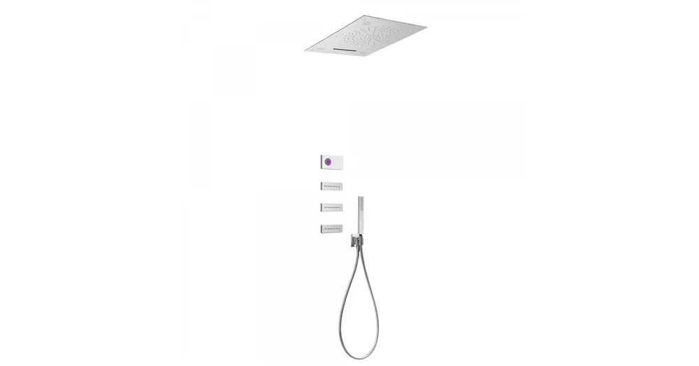 Kedvezmény Tres Shower Technology falba építhető elektronikus termosztátos zuhanyrendszer CHROMOTHERAPY 09286402