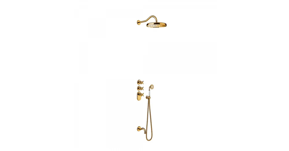 Népszerű Tres-Clasic falba építhető termosztátos zuhanyszett kádkifolyóval arany 24235301OR