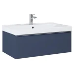 AREZZO design MONTEREY 80 cm-es alsószekrény 1 fiókkal Matt Kék színben, szifonkivágással AR-168574 Prémium