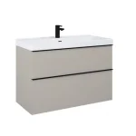 Csak ma AREZZO design MONTEREY 100 cm-es alsószekrény 2 fiókkal Matt beige színben, szifonkivágással AR-168589