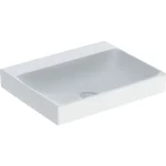 Bestseller Geberit ONE mosdó, függőleges lefolyóval, 60x48cm, csaplyuk és túlfolyó nélkül, fehér / KeraTect (505.021.01.1)