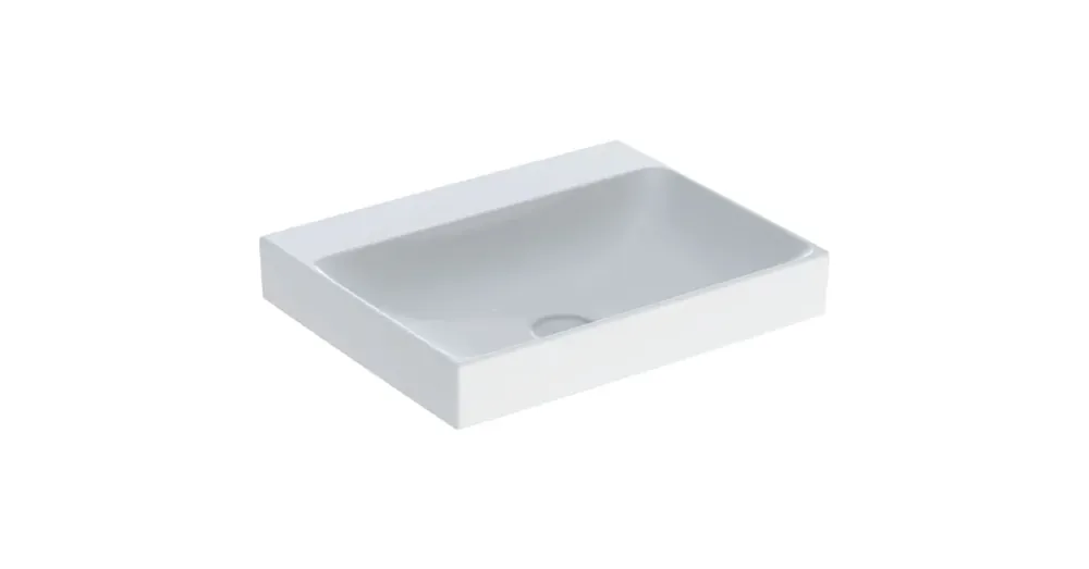 Bestseller Geberit ONE mosdó, függőleges lefolyóval, 60x48cm, csaplyuk és túlfolyó nélkül, fehér / KeraTect (505.021.01.1)