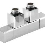 Akció SAPHO CUBE TWIN csatlakozókészlet radiátorhoz, középső bekötés, 50mm, króm (CP581S)