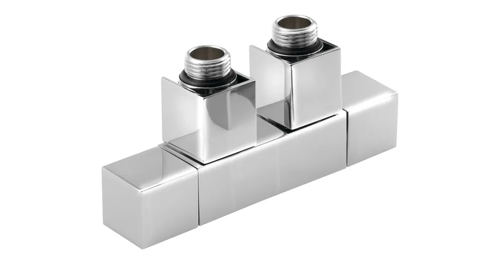 Akció SAPHO CUBE TWIN csatlakozókészlet radiátorhoz, középső bekötés, 50mm, króm (CP581S)