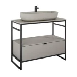 Vedd meg most AREZZO design NEBO alsószekrény 100 cm-es, 1 fiókkal, matt beige, matt fekete (2 doboz) AR-168759SET