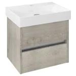 Expressz kézbesítés SAPHO NIRONA mosdótartó szekrény, 2 fiókkal, 57x51,5x43cm, mokka tölgy (NR060-1212)