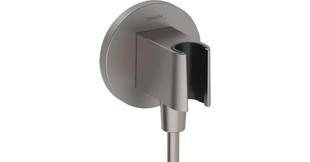 Hansgrohe FixFit Porter S zuhanytartó fali csatlakozóval, szálcsiszolt fekete króm 26888340 Outlet