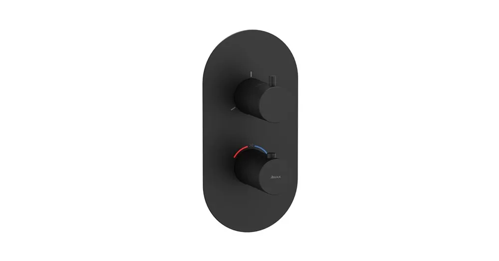 Ravak Espirit ES 067.20BLM.O3.RB07C Termosztátos falba süllyesztett csaptelep, háromutas, belső egység nélkül - Black Matt X070289 Outlet