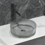 AREZZO design GLAM üveg mosdó, világos szürke AR-M214 Vedd meg most